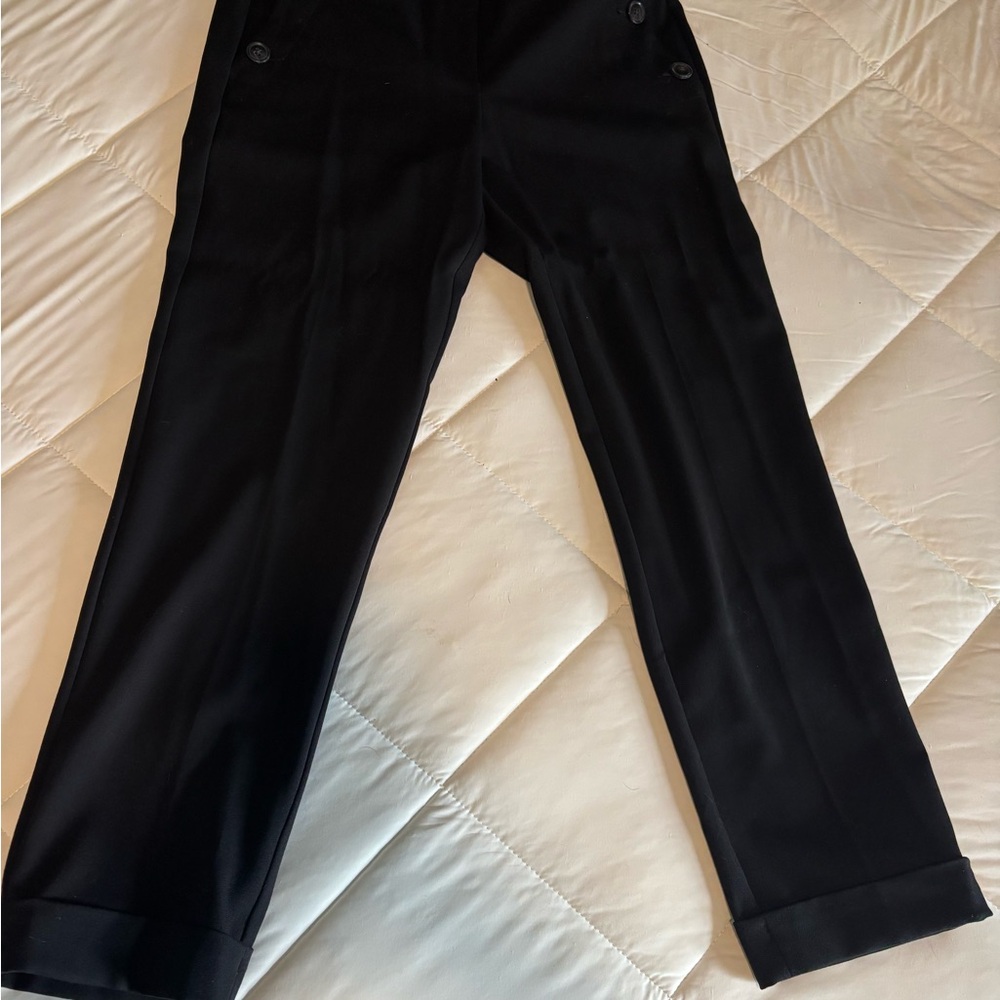 LOFT Men's Black Dress Trousers - Cuffed Straight Leg
